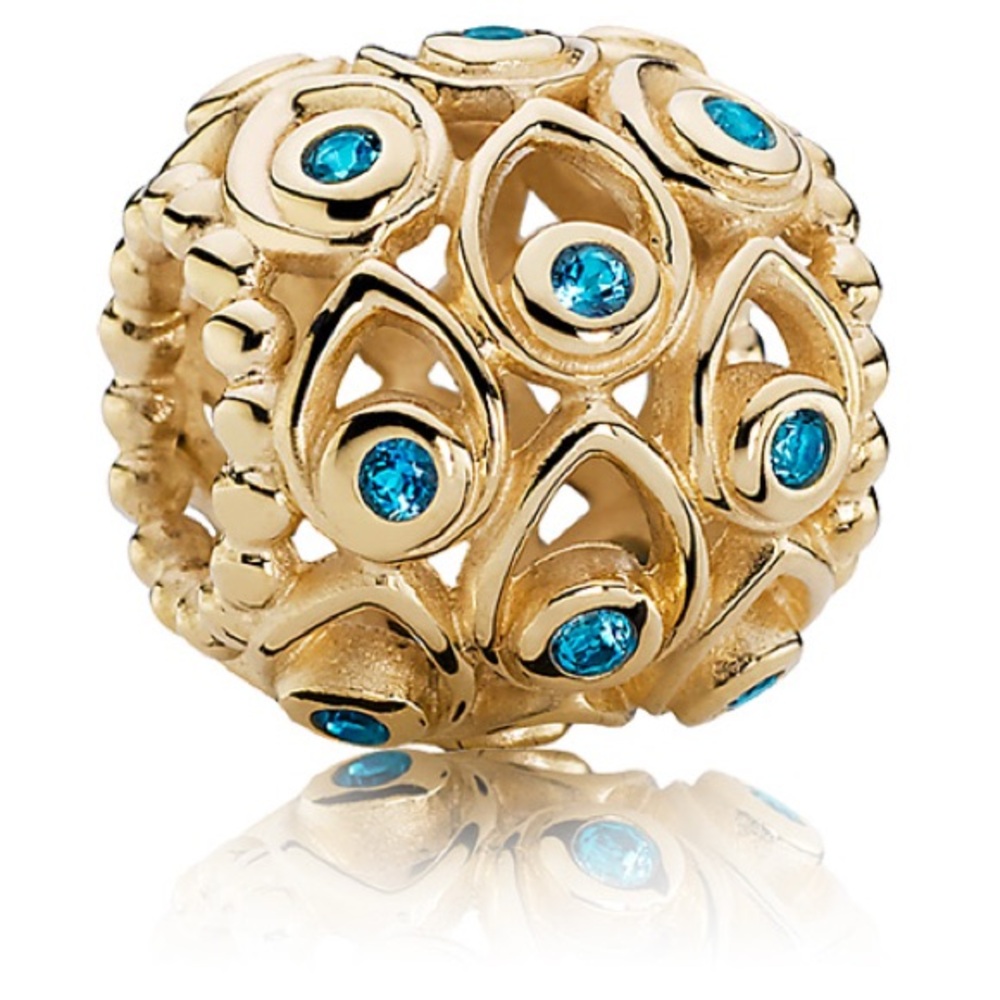 Pandora 14k gold Collectible Retired Ocean Treasures authentic charm